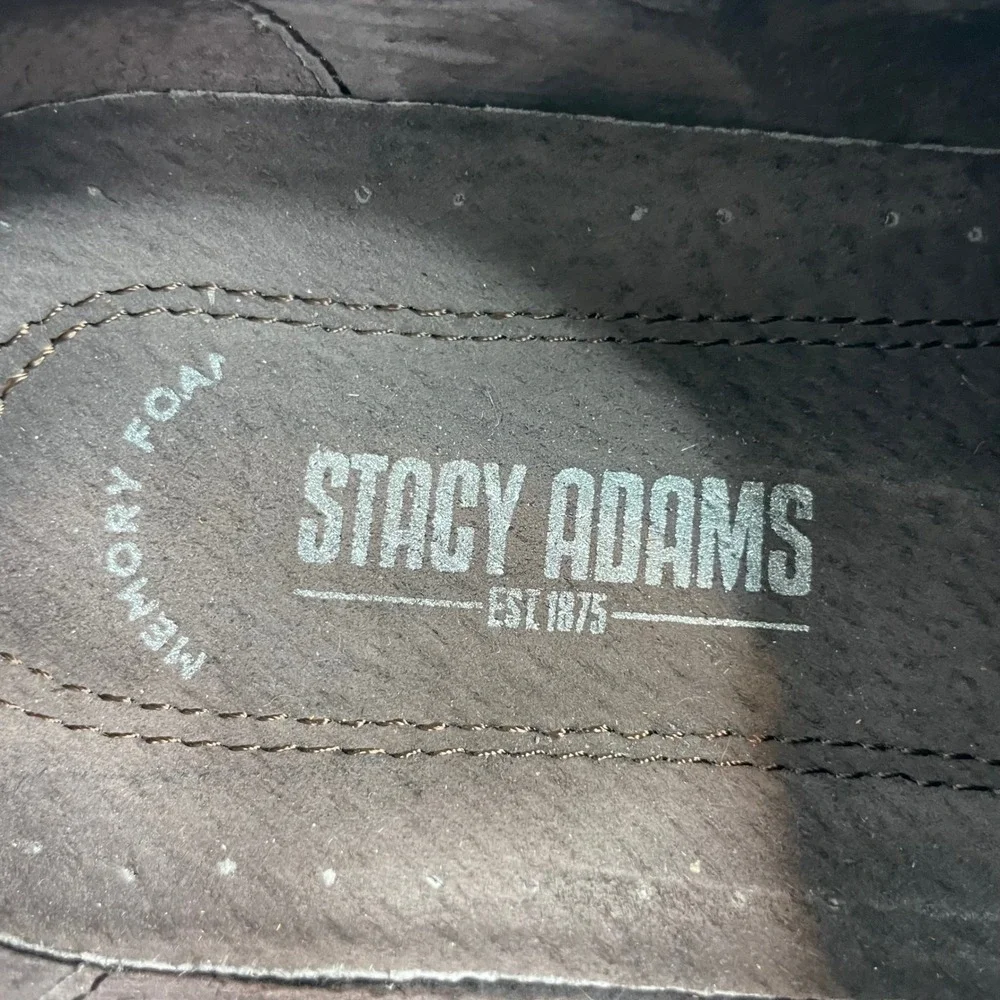 Stacy Adams Mens Cognac Brown Leather Cap Toe Brogue Derby Dress Shoes size 12M
